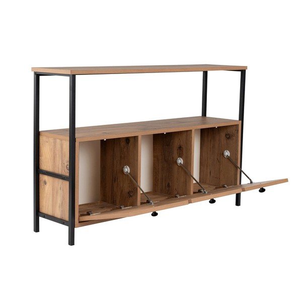 Konsola w dekorze sosny w naturalnym kolorze 29,5x120 cm Solace – Kalune Design-image-3