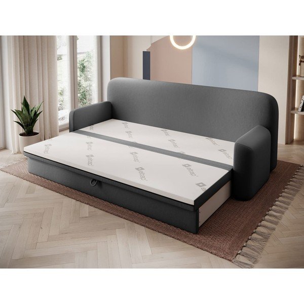 Szarobrązowa aksamitna rozkładana/ze schowkiem sofa 236 cm Elioss – ELTAP-image-2