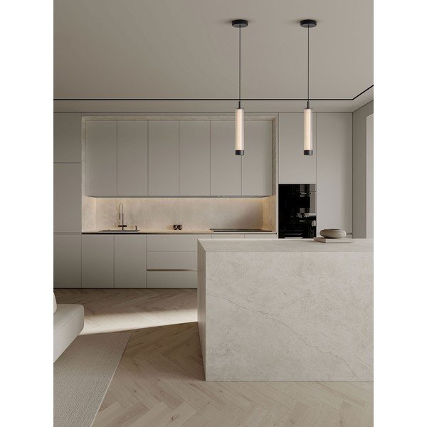 Aluminiowa lampa wisząca LED ze ściemniaczem w kolorze matowej czerni ze szklanym kloszem ø 6,5 cm Glovia – Nova Luce-image-1