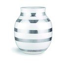 Biały kamionkowy wazon z detalami w kolorze srebra Kähler Design Omaggio, wys. 20 cm