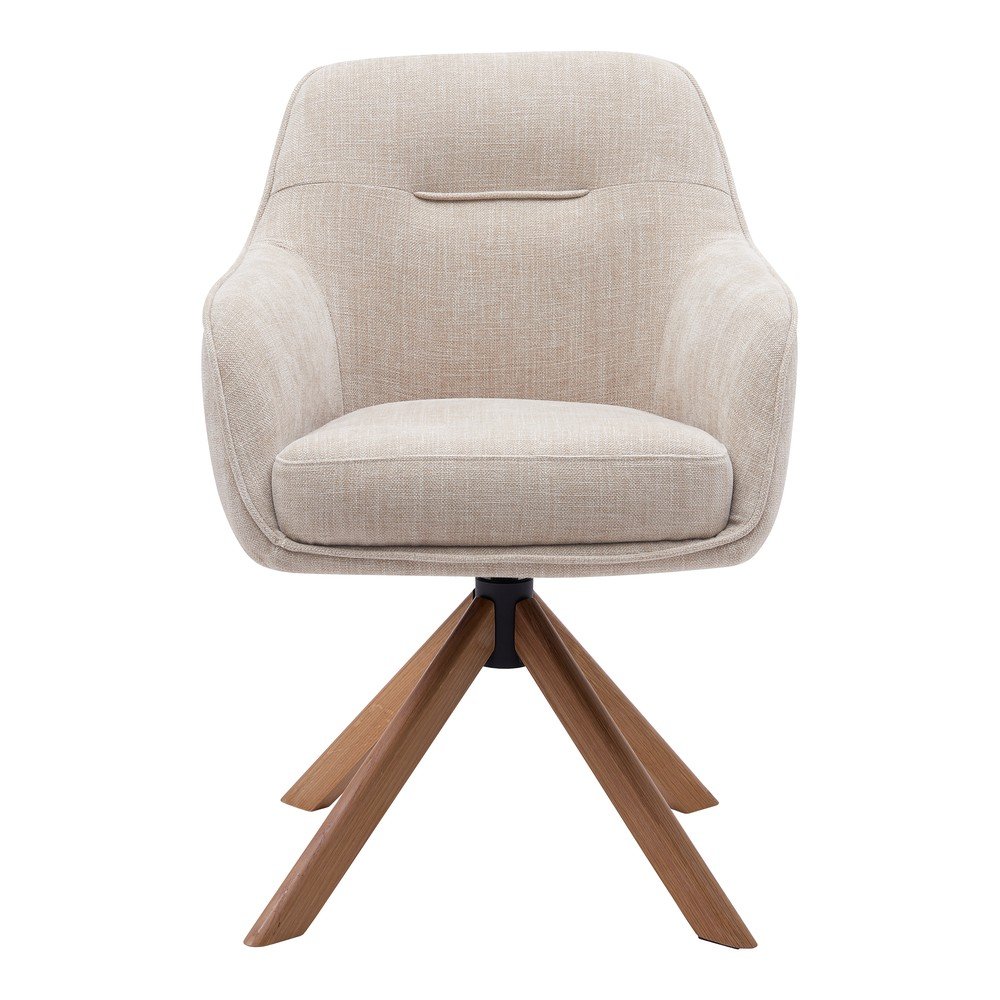 Kremowe tapicerowane fotele jadalniane zestaw 2 szt. Avola – Unique Furniture (zdjęcie 6)