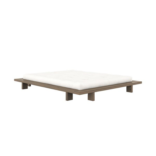 Brązowe łóżko dwuosobowe z litego drewna sosnowego ze stelażem 180x200 cm Japan – Karup Design-image-3