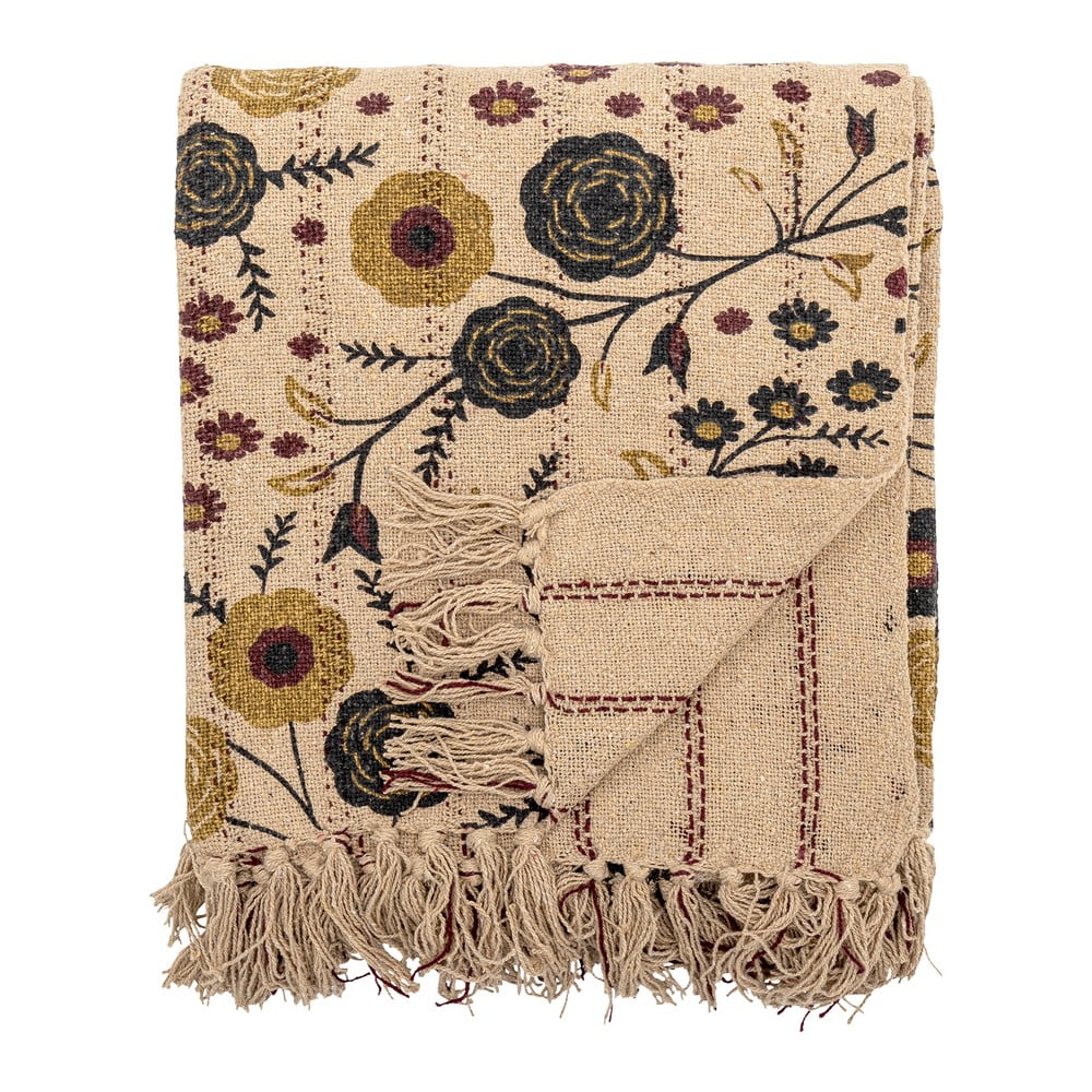 Brązowy koc z bawełny z recyklingu 130x160 cm Eydis – Bloomingville