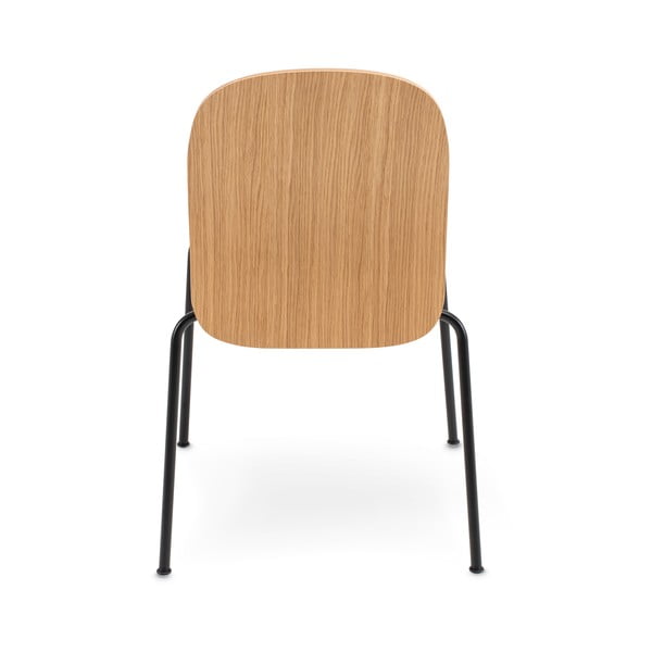 Koniakowe/w naturalnym kolorze krzesła zestaw sztaplowane 2 szt. w dekorze dębu Book – Gazzda-image-4