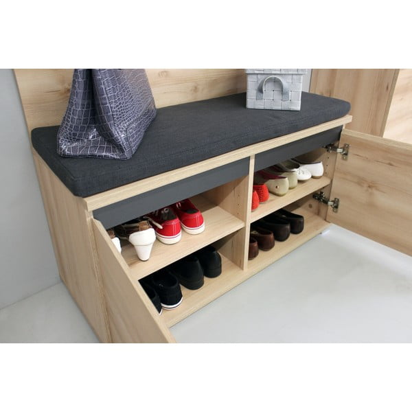 Szafka na buty w dekorze buku z ławką Lissabon – Germania-image-3
