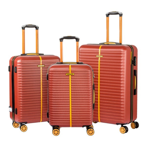 Zestaw 3 brązowych walizek na kółkach Travel World Amazonia