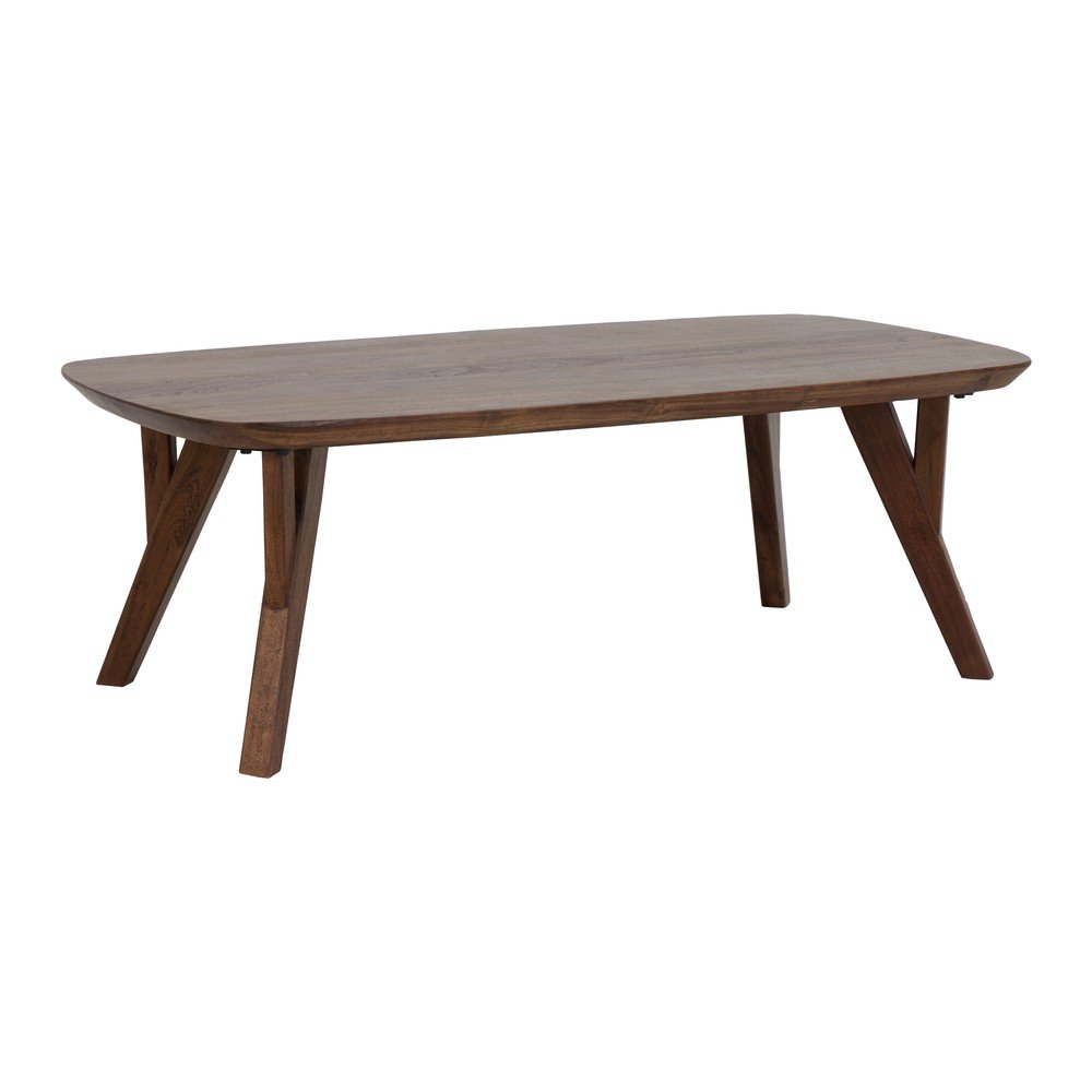 Stolik z litego drewna akacjowego w ciemnym naturalnym kolorze 65x120 cm Quenza – Light & Living