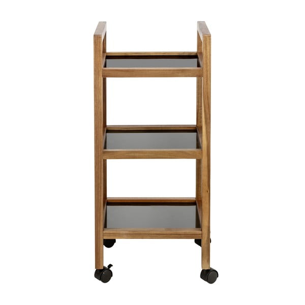 Czarno-naturalny regał łazienkowy z litego drewna akacjowego 35x76,5 cm Fondi – Wenko-image-4