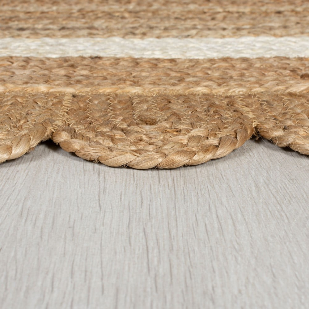 Dywan z juty tkany ręcznie w naturalnym kolorze/w kolorze kości słoniowej 200x290 cm Grace White – Flair Rugs (zdjęcie 5)