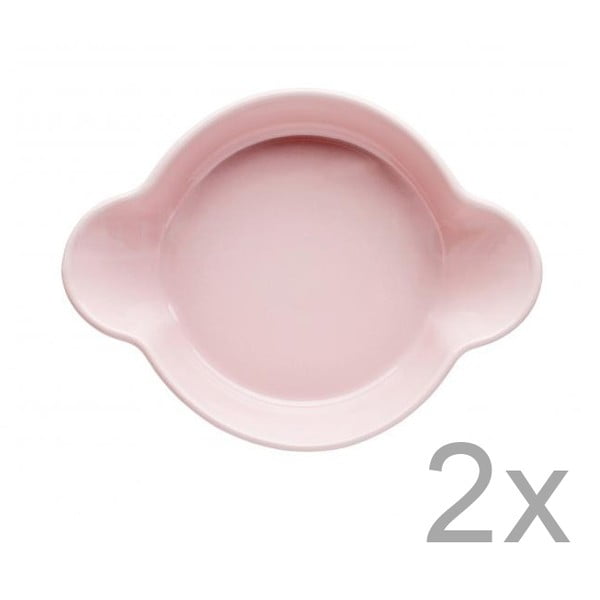 Zestaw 2 różowych misek porcelanowych Sagaform Piccadilly Uszy, 13x17,5 cm