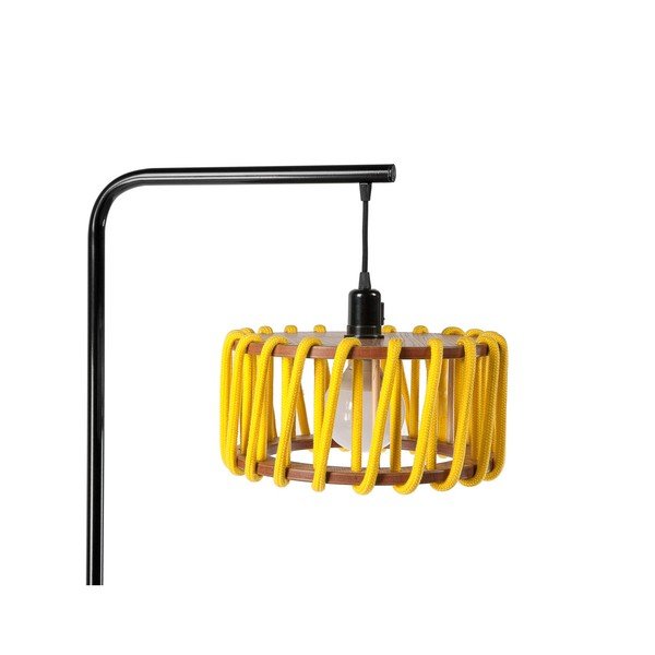 Lampa stojąca z czarną konstrukcją i małym żółtym kloszem EMKO Macaron-image-2