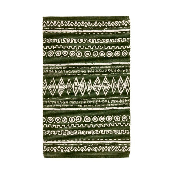 Zielono-biały bawełniany dywan Webtappeti Ethnic, 55 x 110 cm