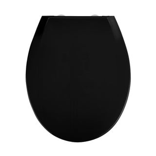 Czarna deska sedesowa wolnoopadająca Wenko Kos, 44x37,5 cm