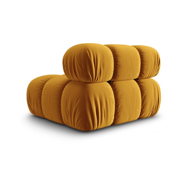 Żółty aksamitny moduł sofy (moduł środkowy) Bellis – Micadoni Home-image-4