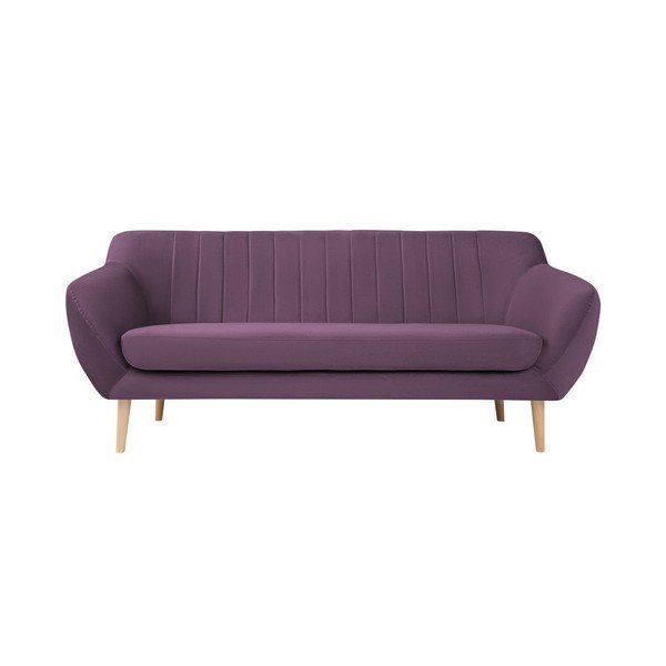 Fioletowa aksamitna sofa Mazzini Sofas Sardaigne, 188 cm