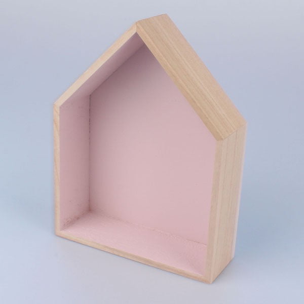 Półka wisząca Domek 18x21 cm, różowa