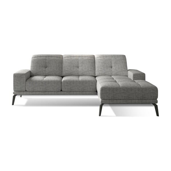 Szary narożnik (prawostronny/z szezlongiem) Torrense – ELTAP