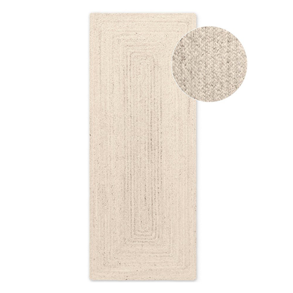 Kremowy chodnik z juty dwustronny/tkany ręcznie 80x200 cm Juno – Hanse Home