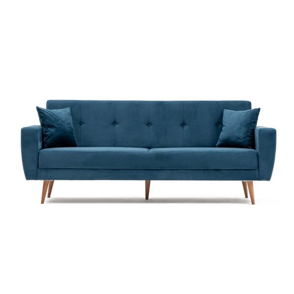 Ciemnoniebieska sofa rozkładana Vivalde