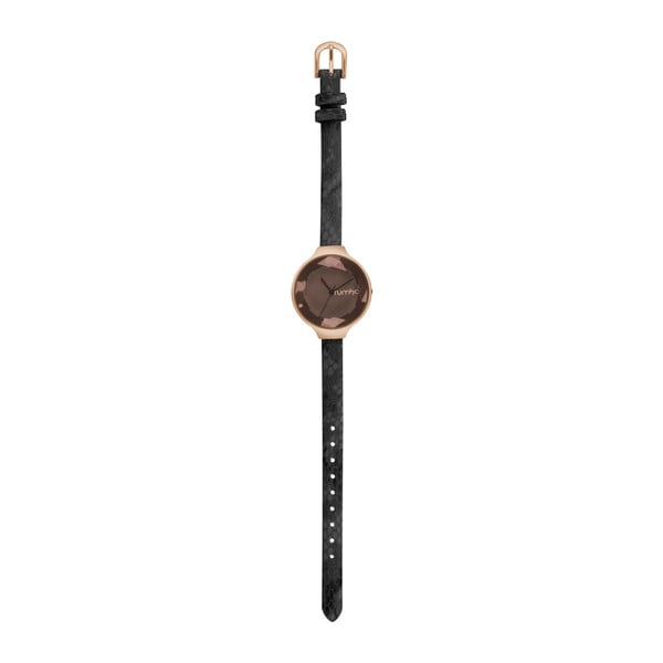 Czarny zegarek damski ze skórzanym paskiem Rumbatime SoHo Metallic