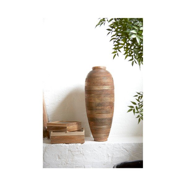 Wazon z drewna mango Canett, wysokość 59 cm-image-1