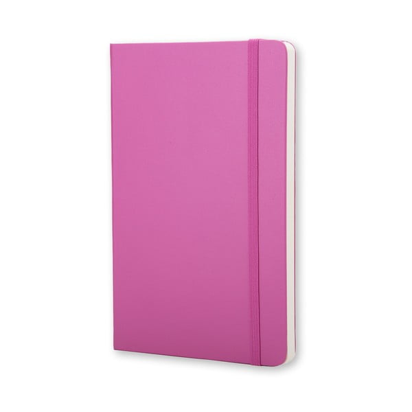 Notatnik Moleskine Hard 13x21 cm, różowy + czyste strony