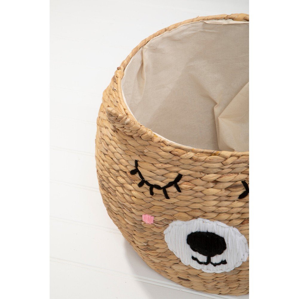 Dziecięcy kosz na zabawki z hiacyntu wodnego w naturalnym kolorze ø 49x40 cm Lidi Cat Face – Premier Housewares (zdjęcie 3)