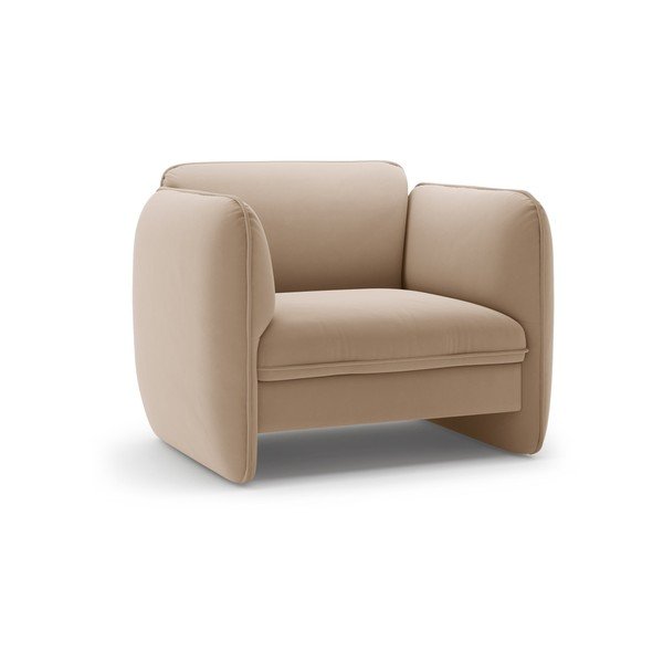 Brązowy aksamitny fotel Georgia – Micadoni 