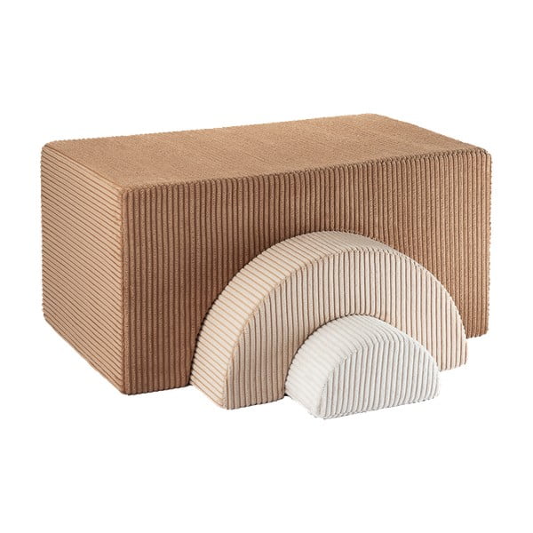 Brązowy sztruksowy piankowy plac zabaw 3 szt. wysokość 37 cm 75x49 cm Rainbow Montessori – Wigiwama