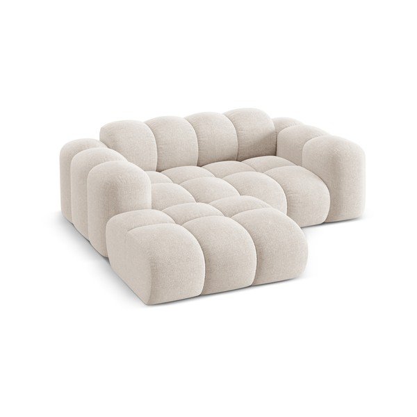 Kremowy narożnik z tkaniny szenilowej (lewostronny/z szezlongiem) Treno – Cosmopolitan Design-image-2