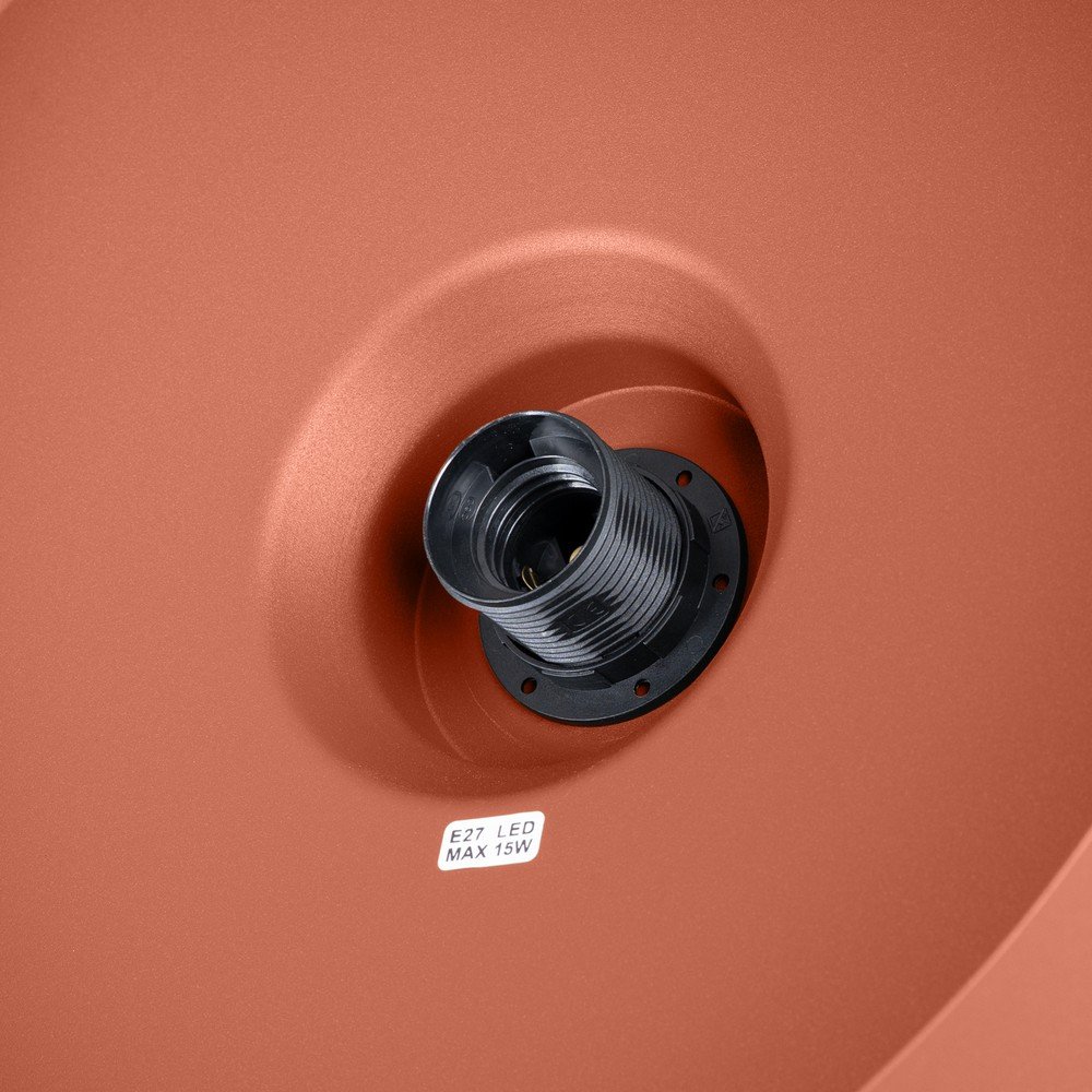 Pomarańczowa lampa wisząca z metalowym kloszem Vito – Sollux (zdjęcie 3)
