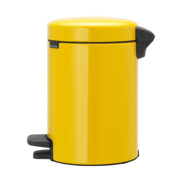 Żółty kosz na śmieci z pedałem Brabantia Newicon, 3 l-image-4