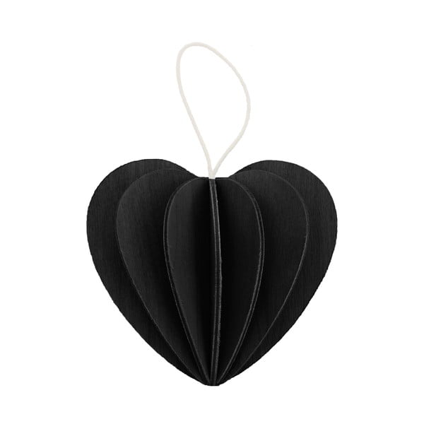 Składana pocztówka Heart Black, 4.5 cm