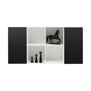 Czarno-biała komoda ścienna Hammel Mistral Kubus, 136 x 69 cm