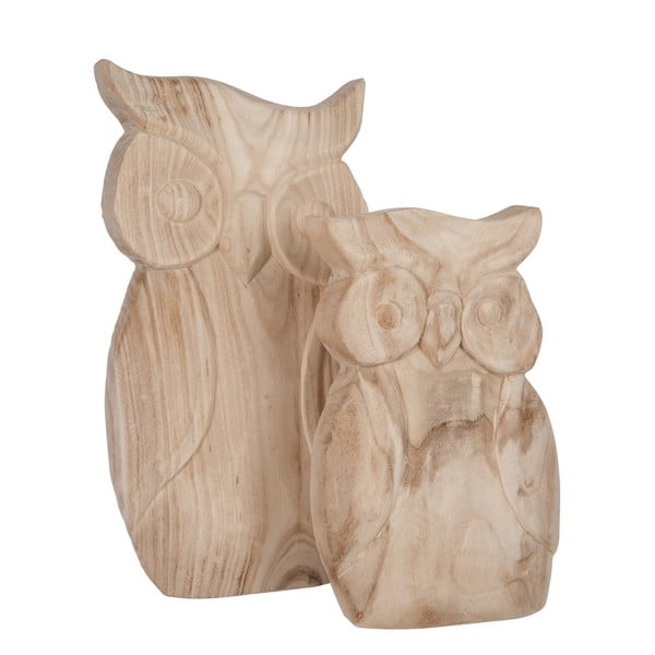 Zestaw 2 drewnianych figurek Owls