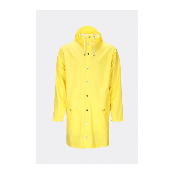 Żółta kurtka unisex o wysokiej wodoodporności Rains Long Jacket, rozm. XS/S