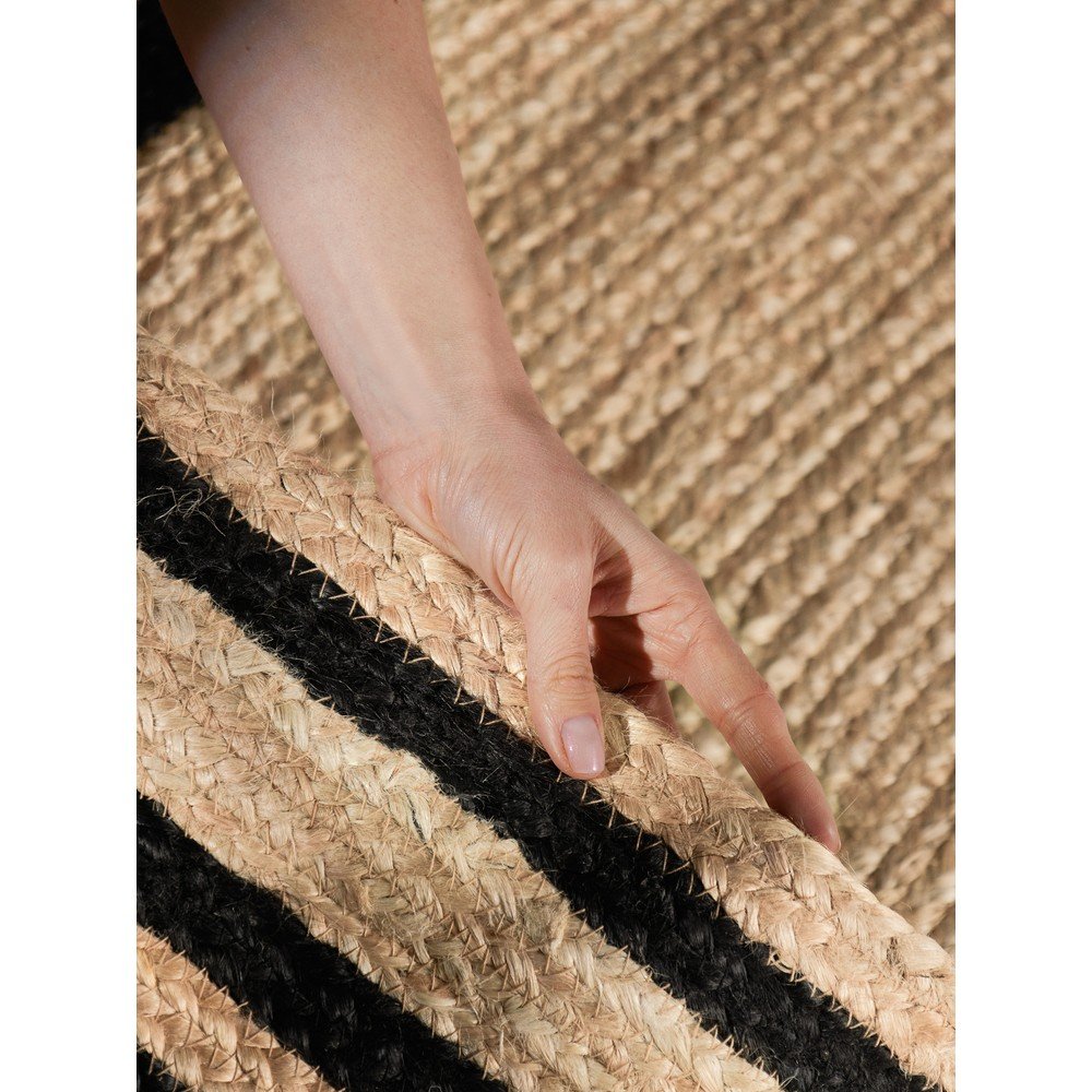 Czarno-naturalny ręcznie tkany dwustronny dywan z juty 160x230 cm Jutta – Hanse Home (zdjęcie 9)