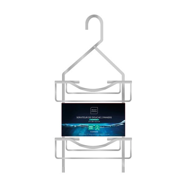 Wisząca aluminiowa półka łazienkowa w kolorze srebra z połyskiem Filaire Aluminium – douceur d'intérieur-image-1