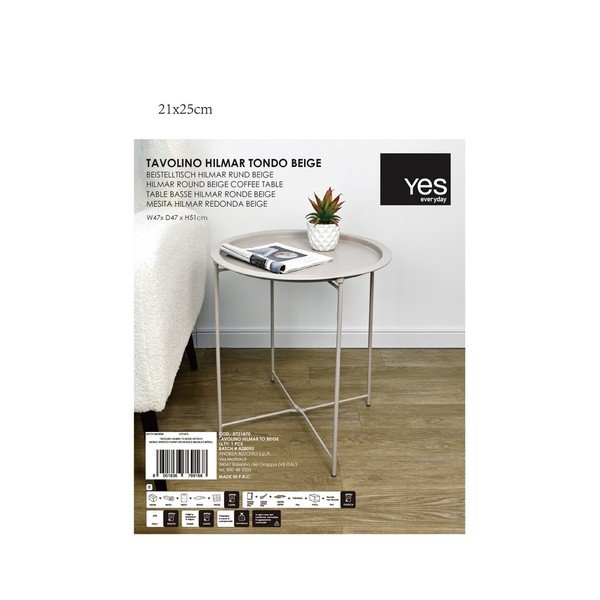 Metalowy okrągły stolik ø 47 cm Hilmar – Yes Everyday-image-1