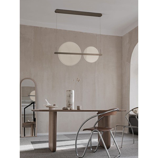 Brązowa aluminiowa lampa wisząca LED ze ściemniaczem z kloszem ze szkła akrylowego Noah – Nova Luce-image-1