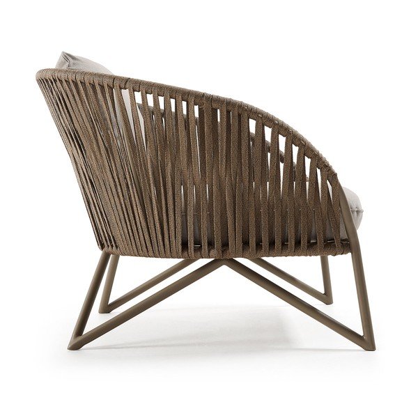 Jasnoszaro-brązowy metalowy fotel ogrodowy Branzie – Kave Home-image-4