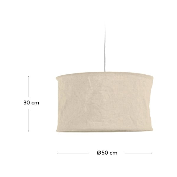 Beżowy tekstylny abażur ø 50 cm Mariela – Kave Home-image-4
