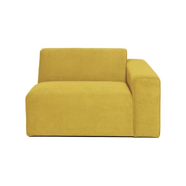 Musztardowożółty końcowy moduł sztruksowej sofy Scandic Sting, 124 cm, prawostronny