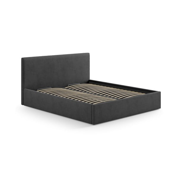 Antracytowy tapicerowany zagłówek 210,5x100 cm Remo – Micadoni -image-3