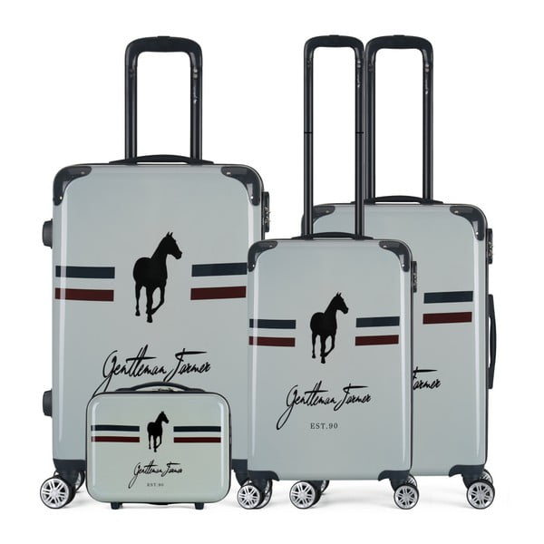 Zestaw 4 beżowych walizek na kółkach GENTLEMAN FARMER Integre & Vanity Malo