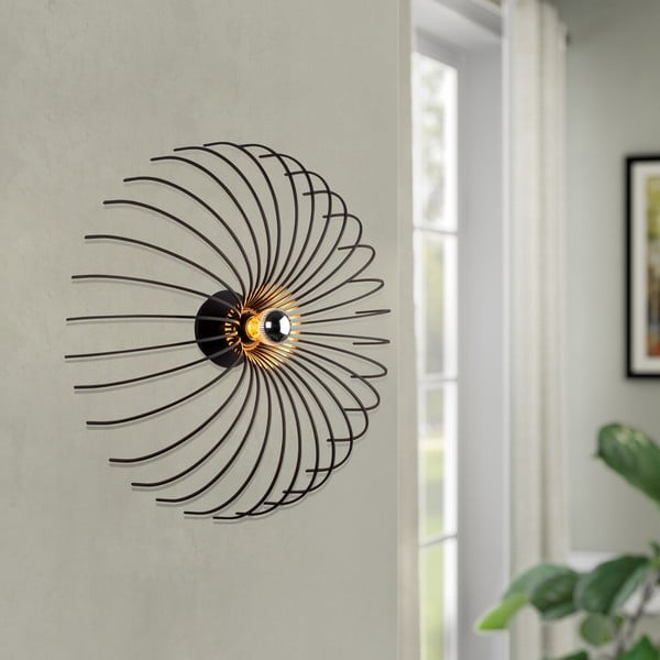 Czarny kinkiet Opviq lights Aspendos, ø 36 cm-image-1