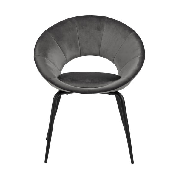 Ciemnoszare aksamitne krzesło do jadalni Actona Julia-image-2