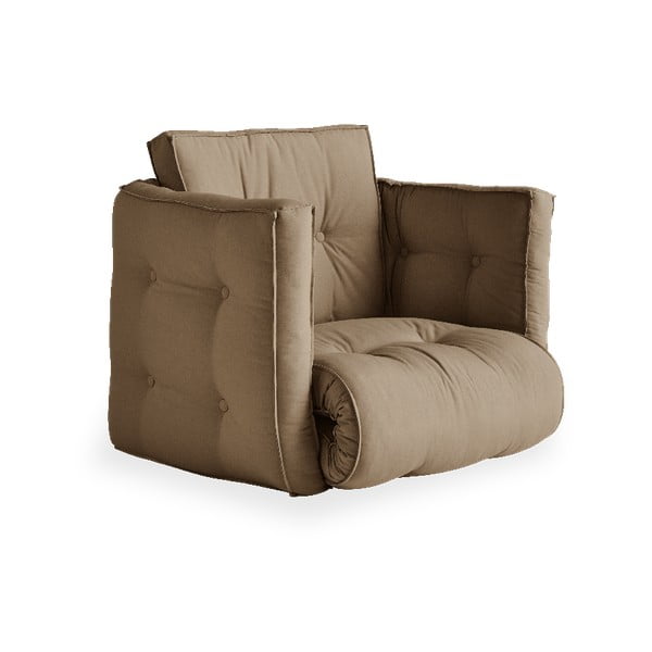Rozkładany fotel z brązowym obiciem Karup Design Dice Mocca-image-1