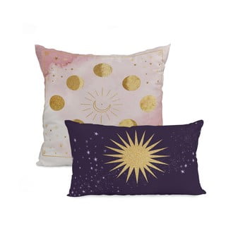 Zestaw 2 bawełnianych dekoracyjnych poszewek na poduszki Happy Friday Basic Ultraviolet