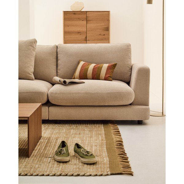 Beżowa sofa z tkaniny szenilowej 300 cm Gala – Kave Home-image-4